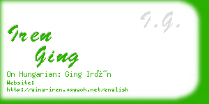 iren ging business card